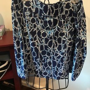 Lily Pulitzer pull on no zippers navy and white skirt